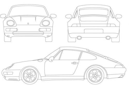 Чертежи машины Порше 911 турбо с