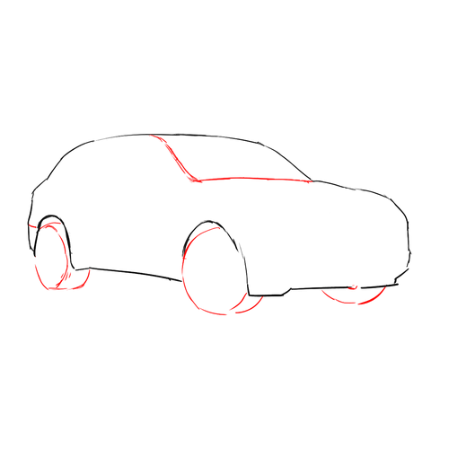 Нарисовать Порше Кайен поэтапно