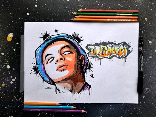 Элджей рисунок карандашом