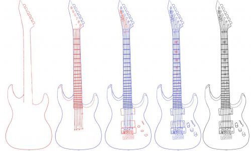 Срисовать электрическую гитару