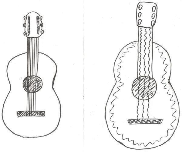 Рисунок гитары поэтапно