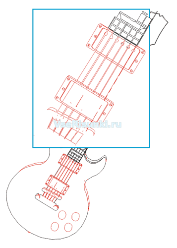Чертеж гитары les Paul