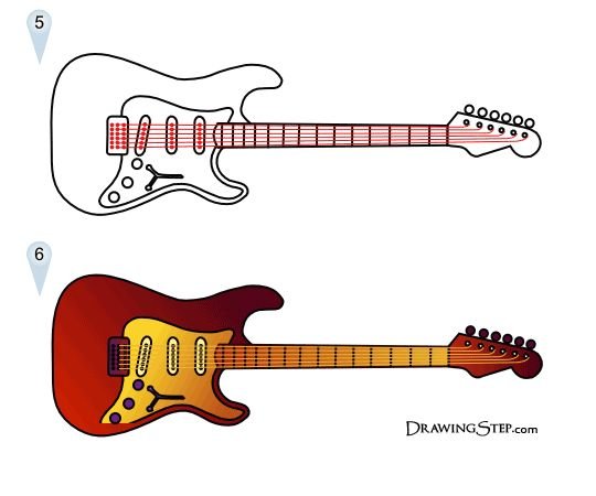 Рок гитара рисунок