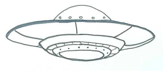Летающая тарелка карандашом
