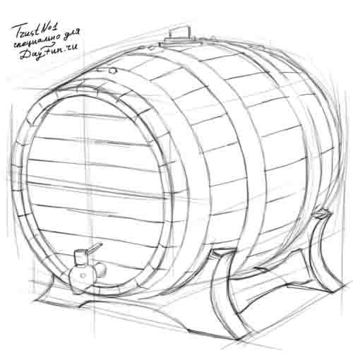 Бочонок карандашом