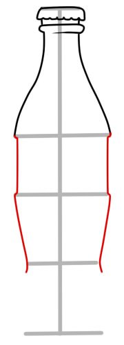 Бутылка карандашом поэтапно