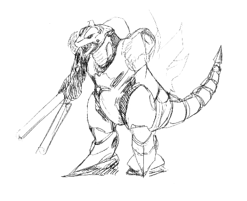 Рисуем Мехагодзилла против Конго