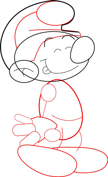 Пошаговое рисования Смурфики