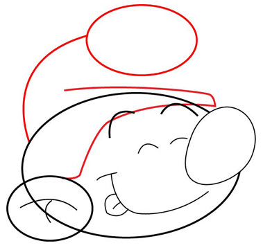 Нарисовать Смурфика поэтапно