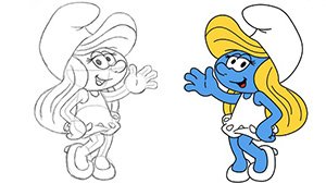 Смурфетта рисунок поэтапно