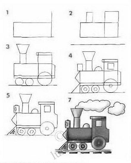 Поезд рисунок схема