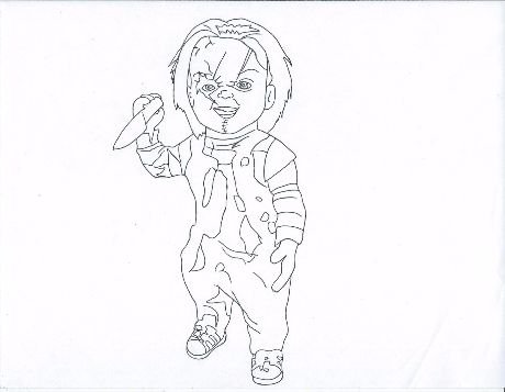 Раскраска кукла Чаки