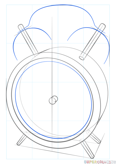 Поэтапное рисование будильника