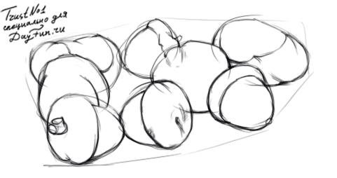 Лист дуба карандашом