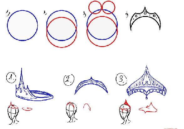 Рисунок диадемы поэтапно