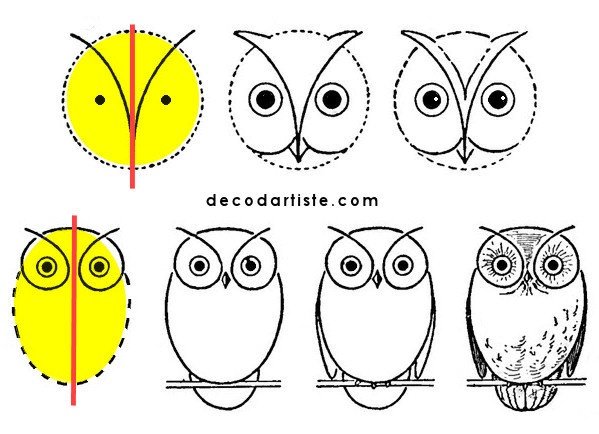 Рисование Сова в подготовительной группе