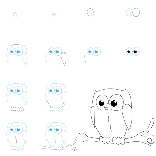 Рисование Сова в старшей группе