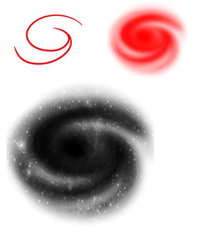 Галактика карандашом поэтапно