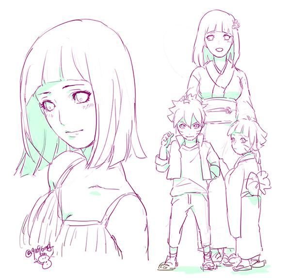 Химавари Узумаки карандашом