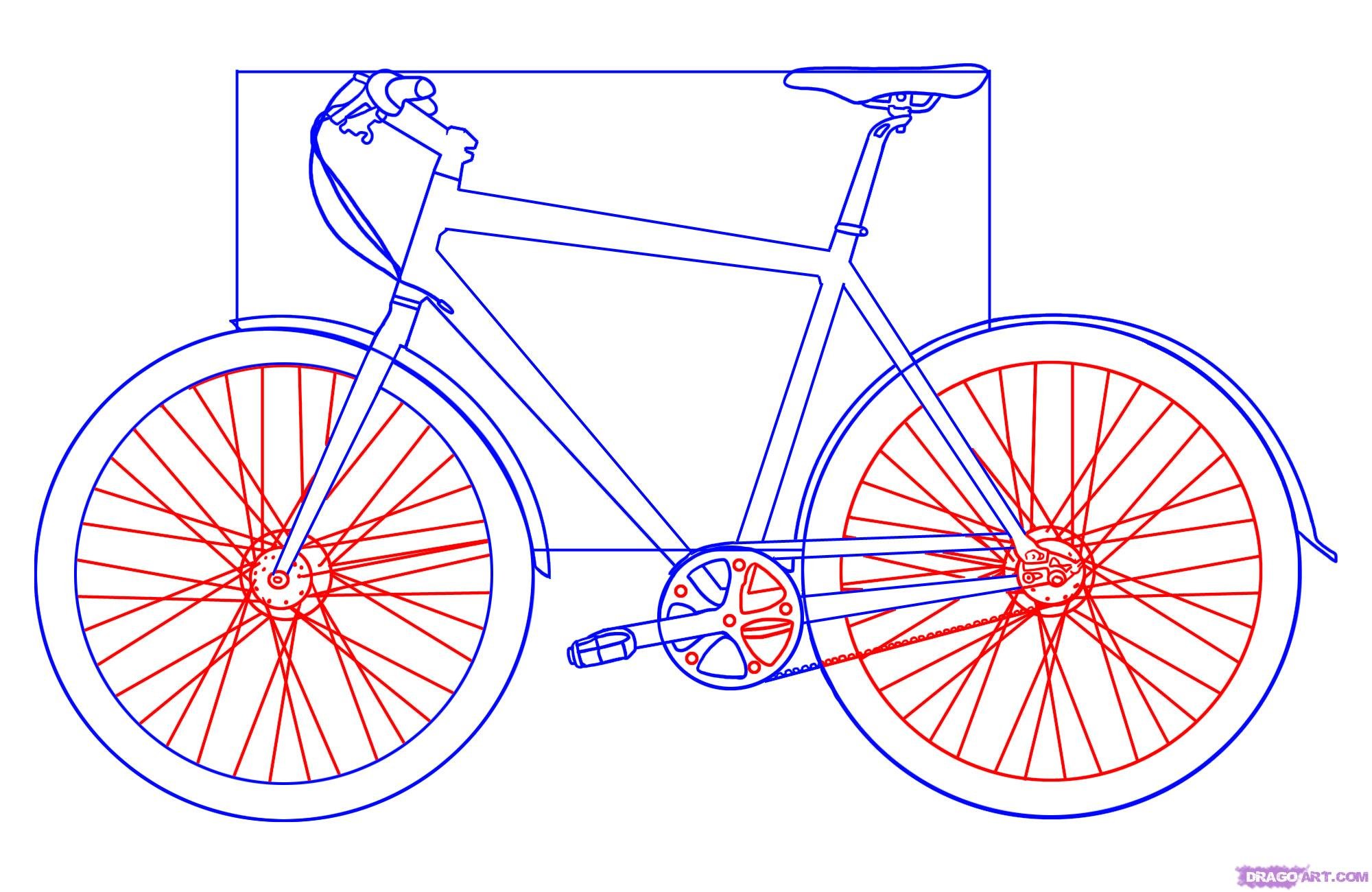 Велосипед рисунок карандашом