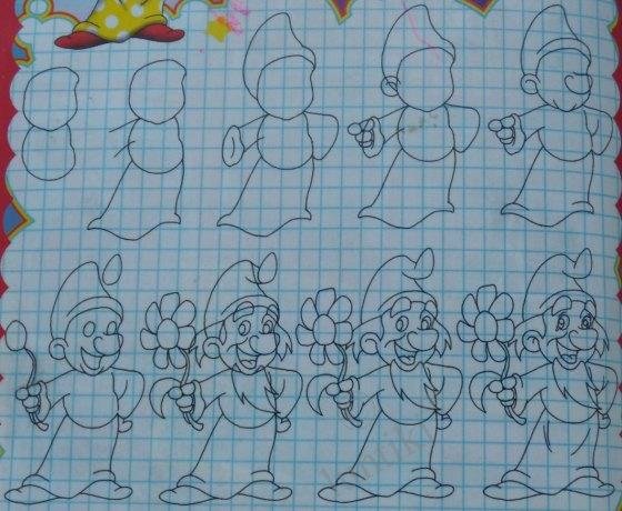 Поэтапное рисование гнома