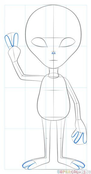 Нарисовать инопланетянина поэтапно