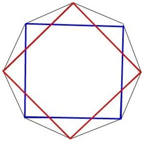 Восьмиугольник в квадрате