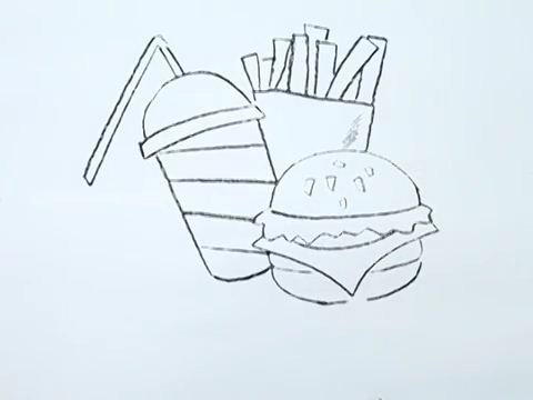 Рисунки пошагово карандашом еда