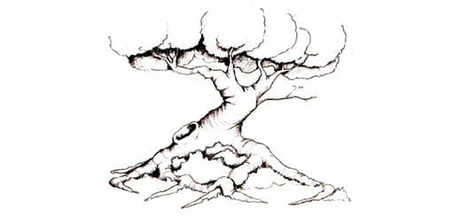 Человек под деревом рисунок карандашом