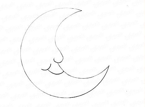 Луна пошагово рисунок