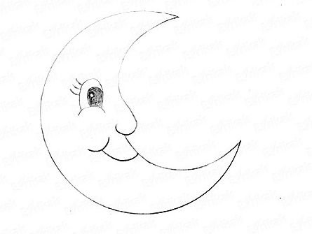 Луна пошагово рисунок