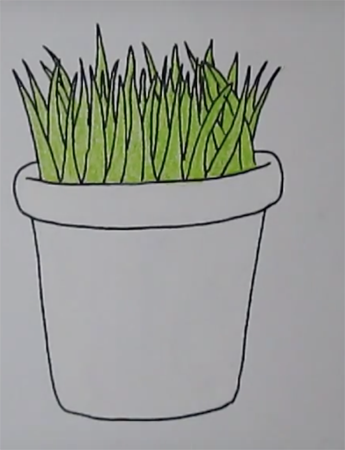 Горшок карандашом