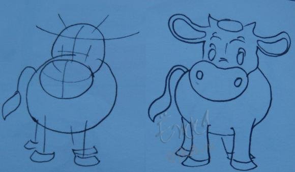 Бык поэтапное рисование для детей