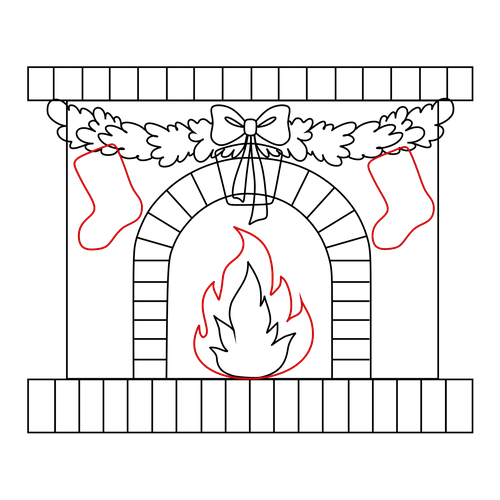 Поэтапное рисование печки