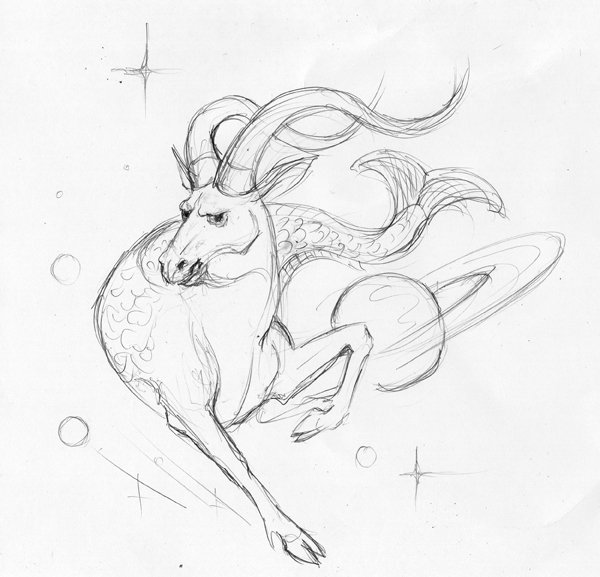 Козерог карандашом