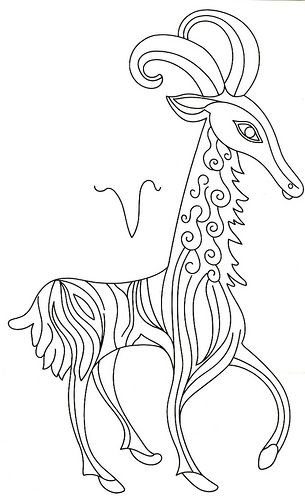 Козерог раскраска для детей