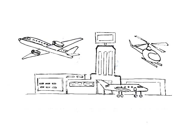 Аэродром раскраска для детей