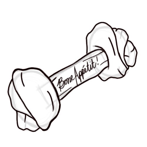 Кость нарисованная карандашом