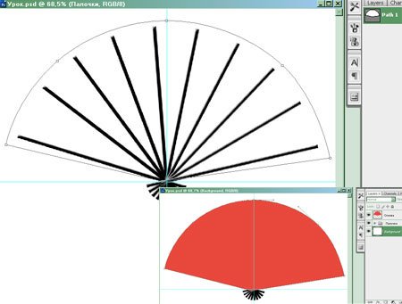 Японский веер рисунок поэтапно