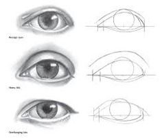 Карандашом глаза пропорции