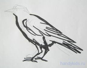 Как нарисовать Грача клуб человека на бумаге