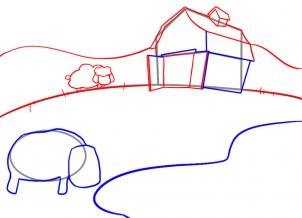 Простые детские рисунки ферма