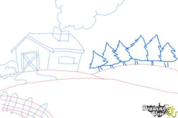 Ферма рисунок поэтапно