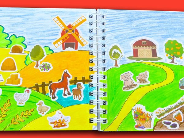 Рисуем ферму цветными карандашами
