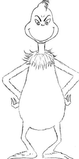 Поэтапное рисование Гринча