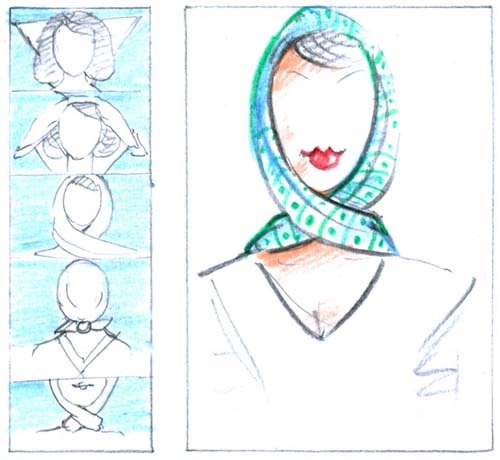 Платок на голове эскиз