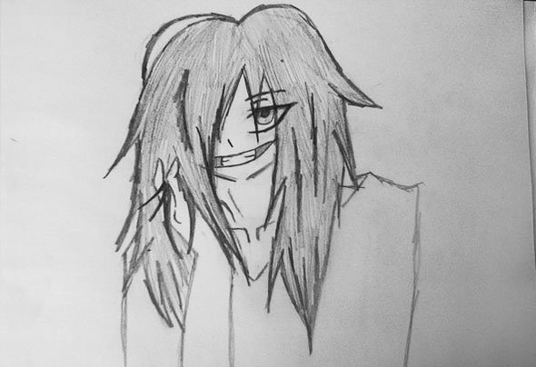 Джефф убийца рисунок карандашом аниме