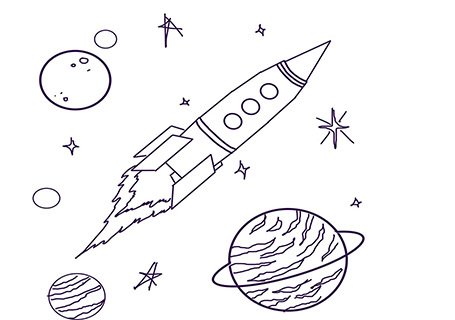 Рисунок на тему космос поэтапно