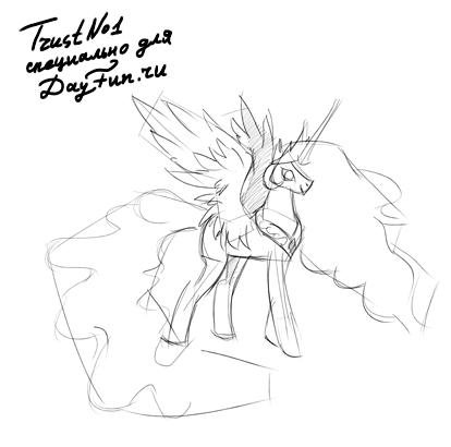 Селестия рисунок поэтапно