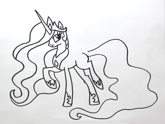 Рисование Селестии поэтапно